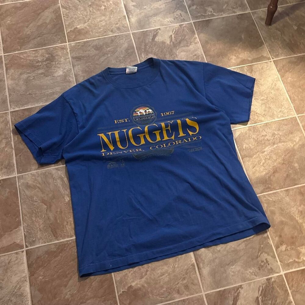 Vtg 1990s NBA Denver Nuggets single stitch made in USA tee, size XL, no flaws!